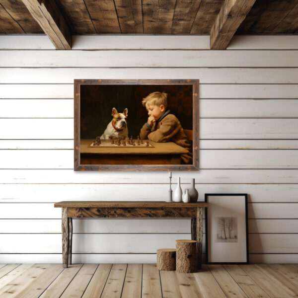 Boy and Dog Wall Art, Bedroom Art, Nursery Art