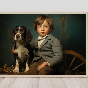 Boy and Dog Wall Art, Nursery Art