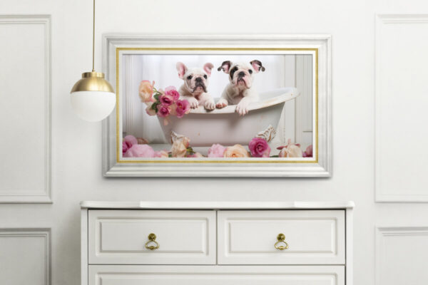 Bulldog Puppies in a Bathtub, INSTANT DOWNLOADS, Bulldog Wall Art, Bathroom Dog Art, Bathroom Decor, Dog Art - Image 2