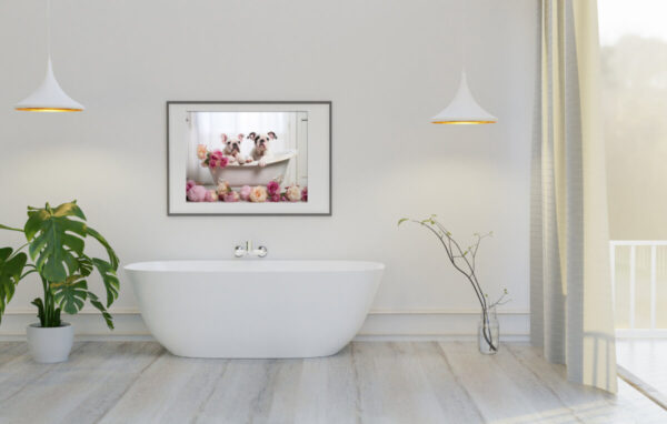 Bulldog Puppies in a Bathtub, INSTANT DOWNLOADS, Bulldog Wall Art, Bathroom Dog Art, Bathroom Decor, Dog Art - Image 4