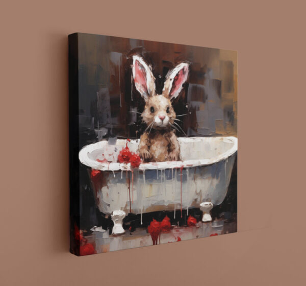 Bunny in Tub CANVAS ART | Bunny Canvas Art, Artful Canvas Art, Gifted Bunny Art, Wallarte, Colorful Bunny Art, Canvas - Image 6