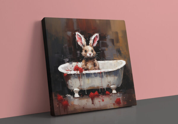 Bunny in Tub CANVAS ART | Bunny Canvas Art, Artful Canvas Art, Gifted Bunny Art, Wallarte, Colorful Bunny Art, Canvas - Image 5