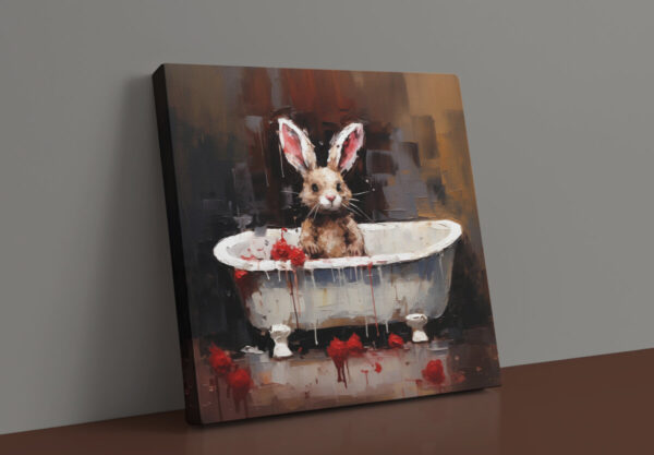 Bunny in Tub CANVAS ART | Bunny Canvas Art, Artful Canvas Art, Gifted Bunny Art, Wallarte, Colorful Bunny Art, Canvas - Image 3