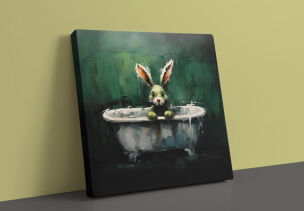 Bunny in Tub CANVAS ART | Bunny Canvas Art, Artful Canvas, Gifted Bunny Art, Colorful Bunny Art, Canvas Artful Wallart - Image 4