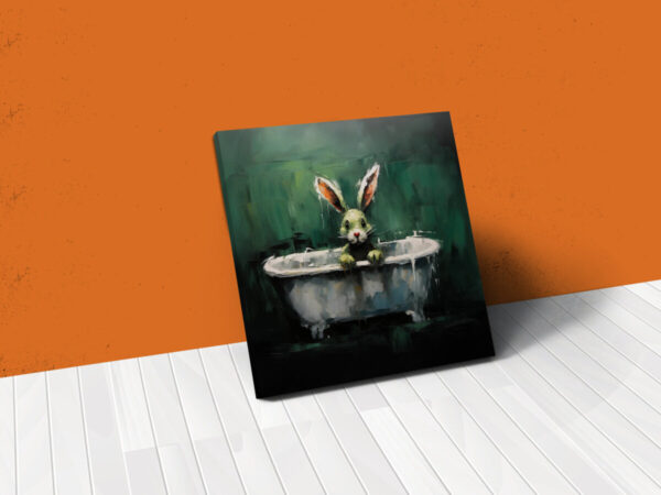 Bunny in Tub CANVAS ART | Bunny Canvas Art, Artful Canvas, Gifted Bunny Art, Colorful Bunny Art, Canvas Artful Wallart - Image 3