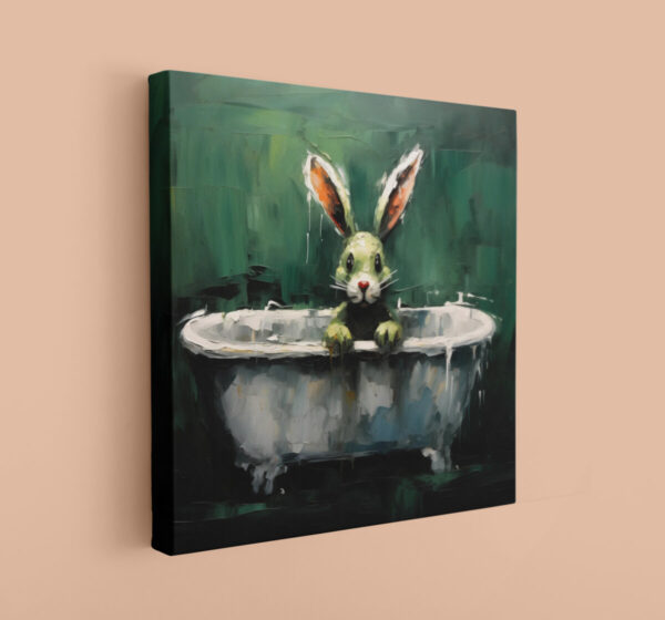 Bunny in Tub CANVAS ART | Bunny Canvas Art, Artful Canvas, Gifted Bunny Art, Colorful Bunny Art, Canvas Artful Wallart - Image 5