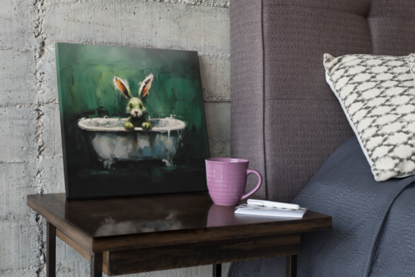 Bunny in Tub CANVAS ART | Bunny Canvas Art, Artful Canvas, Gifted Bunny Art, Colorful Bunny Art, Canvas Artful Wallart - Image 7