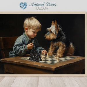 Boy and Dog Wall Art, Nursery Art