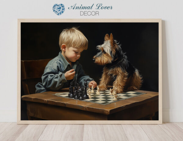 Boy and Dog Wall Art, Nursery Art