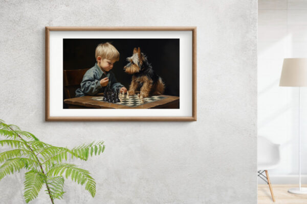 Boy and Dog Wall Art, Nursery Art