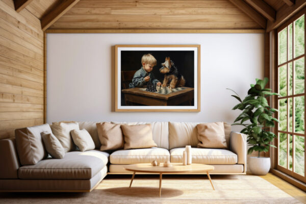 Boy and Dog Wall Art, Nursery Art