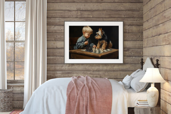 Boy and Dog Wall Art, Nursery Art