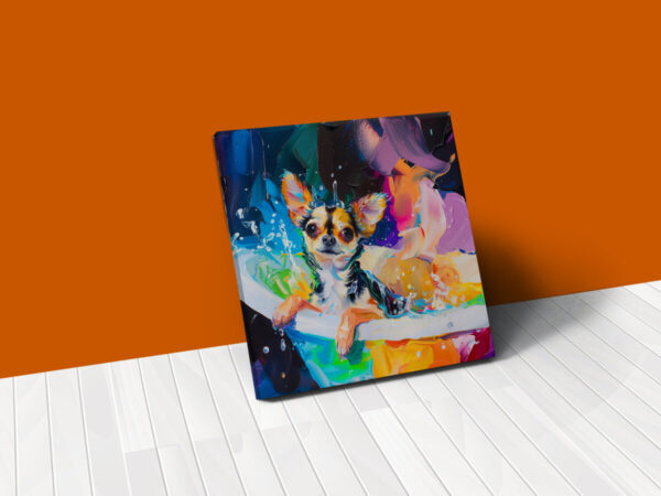 Chihuahua in Tub CANVAS ART | Dog Canvas Art, Artful Canvas Art, Gifted Dog Art, Colorful Dog Art, Canvas Artful Wallart - Image 8