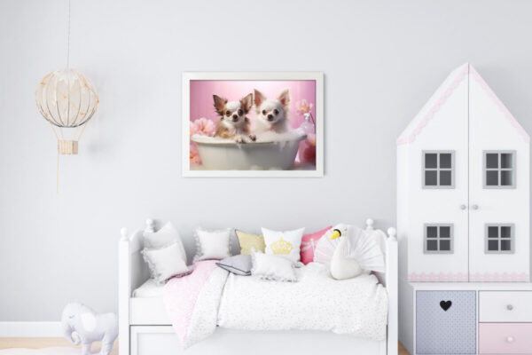 Chihuahuas in a Bathtub, INSTANT DOWNLOADS, Chihuahuas Wall Art, Bathroom Dog Art, Bathroom Decor, Dog Art - Image 5