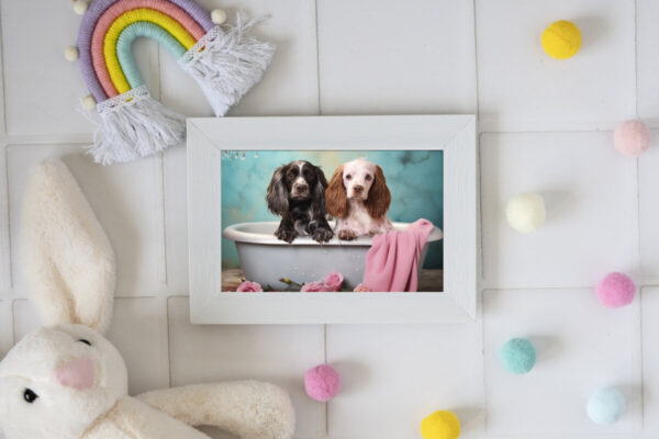 Cocker Spaniels in a Bathtub, INSTANT DOWNLOADS, Cocker Spaniels Wall Art, Bathroom Dog Art, Bathroom Decor, Dog Art - Image 2