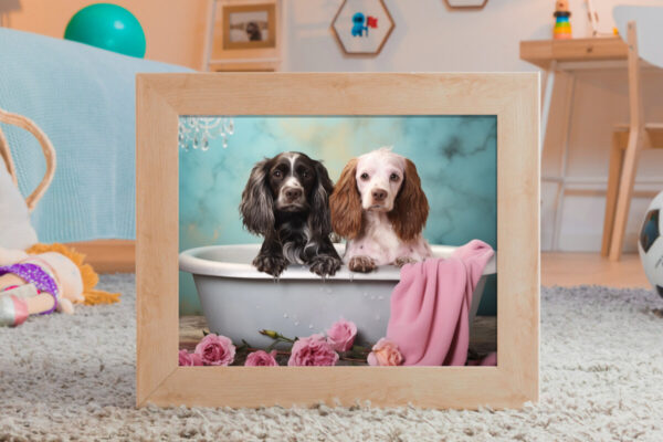 Cocker Spaniels in a Bathtub, INSTANT DOWNLOADS, Cocker Spaniels Wall Art, Bathroom Dog Art, Bathroom Decor, Dog Art - Image 3