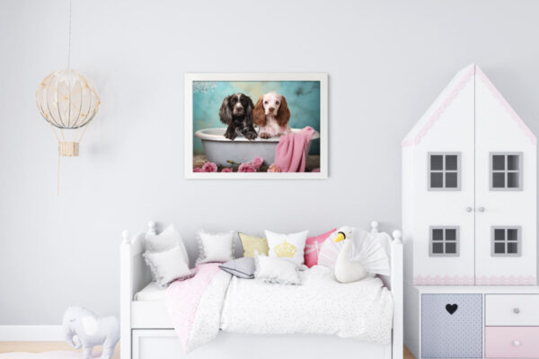 Cocker Spaniels in a Bathtub, INSTANT DOWNLOADS, Cocker Spaniels Wall Art, Bathroom Dog Art, Bathroom Decor, Dog Art - Image 5