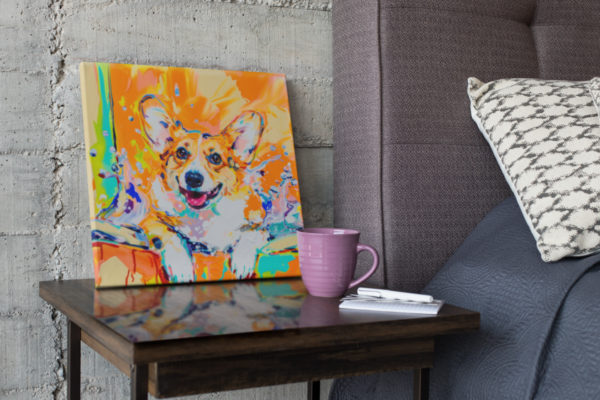 Corgi in Tub CANVAS ART | Dog Canvas Art, Artful Canvas Art, Gifted Dog Art, Colorful Dog Art, Canvas Artful Wallart - Image 8