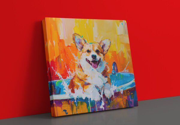 Corgi in Tub CANVAS ART | Dog Canvas Art, Artful Canvas Art, Gifted Dog Art, Colorful Dog Art, Canvas Artful Wallart - Image 8