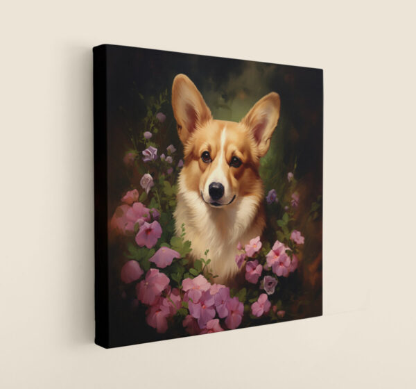 Pembroke Welsh Corgi Square CANVAS ART Dark Cottagecore Dog Canvas  Art, Dog Art Gift, Dog Wallart