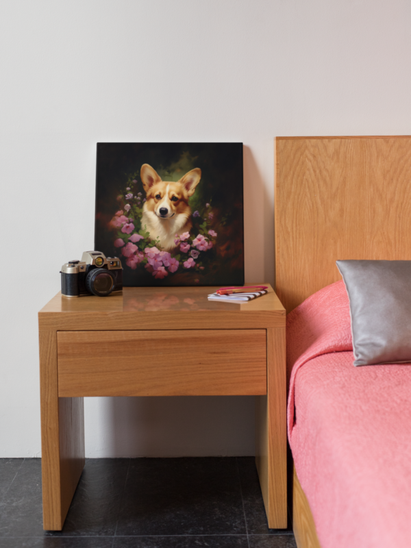 Pembroke Welsh Corgi Square CANVAS ART Dark Cottagecore Dog Canvas  Art, Dog Art Gift, Dog Wallart - Image 6