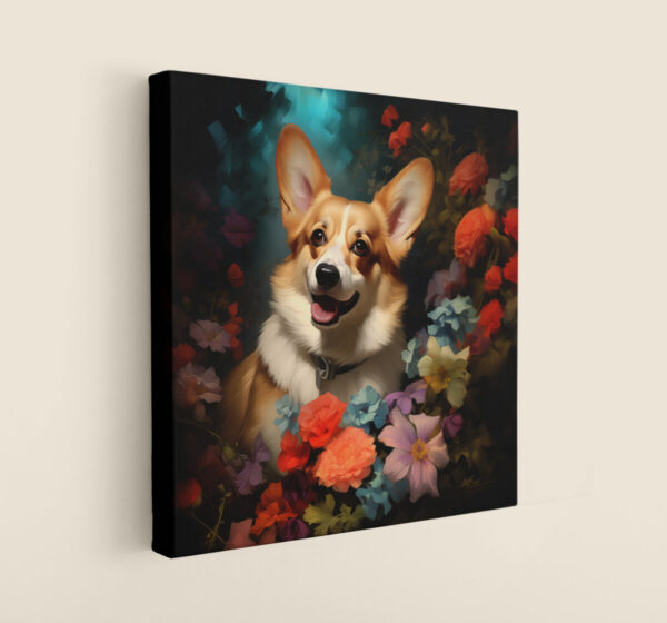 Pembroke Welsh Corgi CANVAS ART Dark Cottagecore Dog Canvas  Dog Art Gift, Pembroke Welsh Corgi Wallart