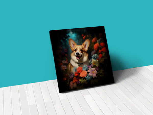 Pembroke Welsh Corgi CANVAS ART Dark Cottagecore Dog Canvas  Dog Art Gift, Pembroke Welsh Corgi Wallart - Image 2