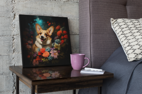 Pembroke Welsh Corgi CANVAS ART Dark Cottagecore Dog Canvas  Dog Art Gift, Pembroke Welsh Corgi Wallart - Image 3