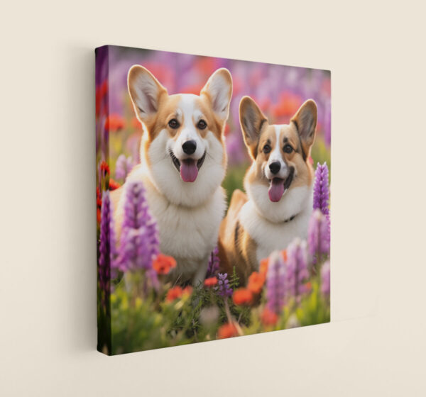 Corgis in Tub CANVAS ART | Dog Canvas Art, Artful Canvas Art, Gifted Dog Art, Colorful Dog Art, Canvas Artful Wallart