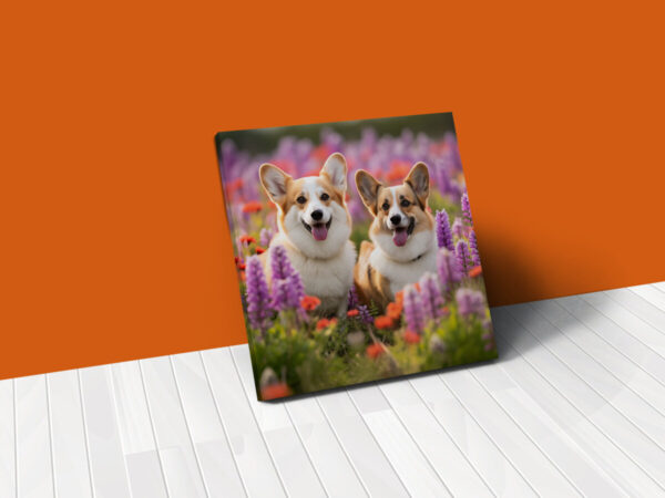 Corgis in Tub CANVAS ART | Dog Canvas Art, Artful Canvas Art, Gifted Dog Art, Colorful Dog Art, Canvas Artful Wallart - Image 5