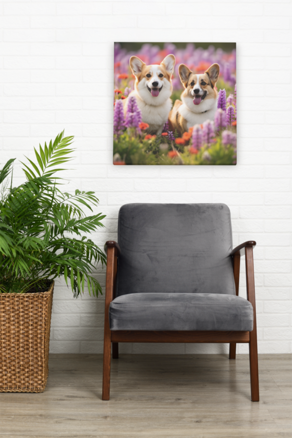 Corgis in Tub CANVAS ART | Dog Canvas Art, Artful Canvas Art, Gifted Dog Art, Colorful Dog Art, Canvas Artful Wallart - Image 3