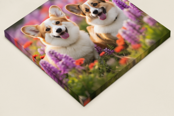 Corgis in Tub CANVAS ART | Dog Canvas Art, Artful Canvas Art, Gifted Dog Art, Colorful Dog Art, Canvas Artful Wallart - Image 2