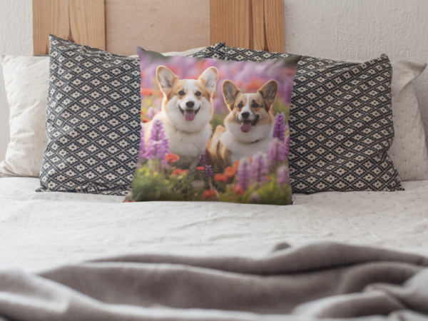 Corgis Pillow, Corgi Gift, Bedroom Decor, Corgi Home Decore, Corgi Pillow, Corgi decor, Spun Polyester Square Pillow - Image 4