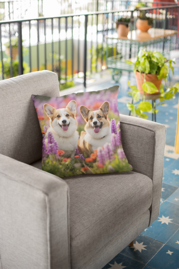 Corgis Pillow, Corgi Gift, Bedroom Decor, Corgi Home Decore, Corgi Pillow, Corgi decor, Spun Polyester Square Pillow - Image 6