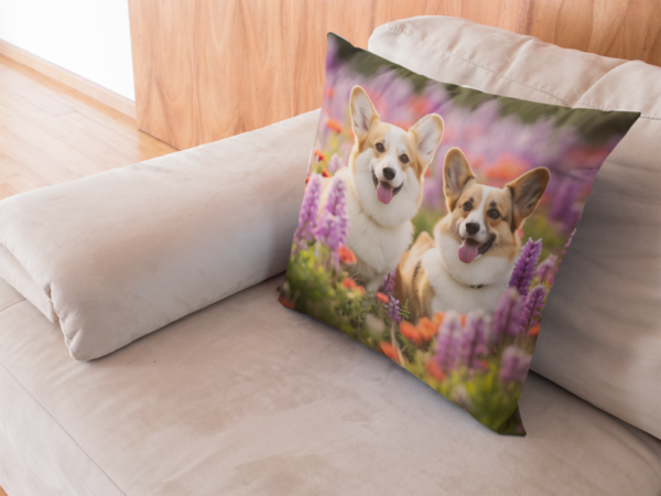 Corgis Pillow, Corgi Gift, Bedroom Decor, Corgi Home Decore, Corgi Pillow, Corgi decor, Spun Polyester Square Pillow - Image 7