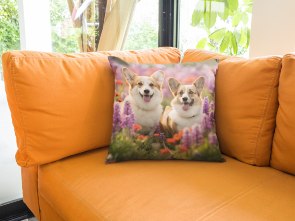 Corgis Pillow, Corgi Gift, Bedroom Decor, Corgi Home Decore, Corgi Pillow, Corgi decor, Spun Polyester Square Pillow - Image 8