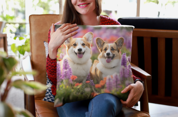 Corgis Pillow, Corgi Gift, Bedroom Decor, Corgi Home Decore, Corgi Pillow, Corgi decor, Spun Polyester Square Pillow - Image 5