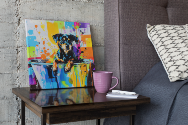 Dog in Tub CANVAS ART | Dog Canvas Art, Artful Canvas Art, Gifted Dog Art, Colorful Dog Art, Canvas Artful Wallart - Image 6