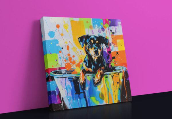 Dog in Tub CANVAS ART | Dog Canvas Art, Artful Canvas Art, Gifted Dog Art, Colorful Dog Art, Canvas Artful Wallart - Image 3