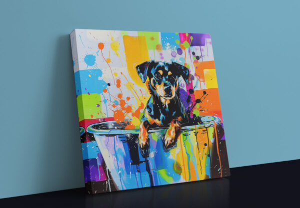 Dog in Tub CANVAS ART | Dog Canvas Art, Artful Canvas Art, Gifted Dog Art, Colorful Dog Art, Canvas Artful Wallart - Image 8