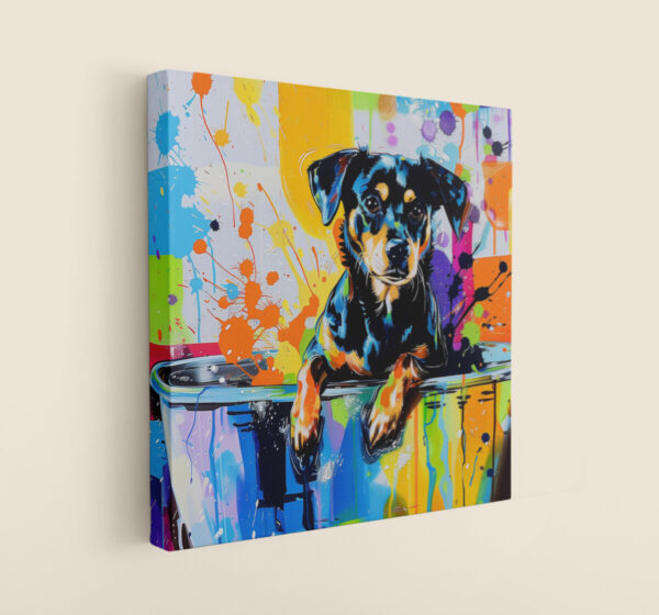 Dog in Tub CANVAS ART | Dog Canvas Art, Artful Canvas Art, Gifted Dog Art, Colorful Dog Art, Canvas Artful Wallart