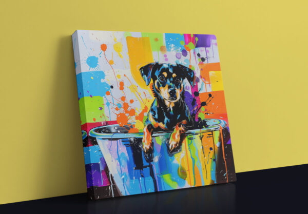 Dog in Tub CANVAS ART | Dog Canvas Art, Artful Canvas Art, Gifted Dog Art, Colorful Dog Art, Canvas Artful Wallart - Image 2