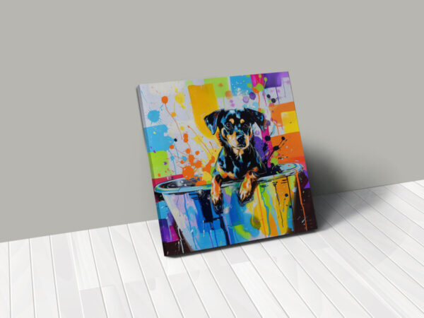 Dog in Tub CANVAS ART | Dog Canvas Art, Artful Canvas Art, Gifted Dog Art, Colorful Dog Art, Canvas Artful Wallart - Image 5