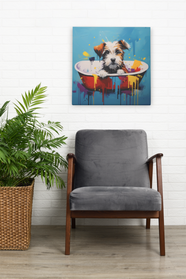 Dog in Tub CANVAS ART | Dog Canvas Art, Artful Canvas Art, Gifted Dog Art, Colorful Dog Art, Canvas Artful Wallart - Image 9