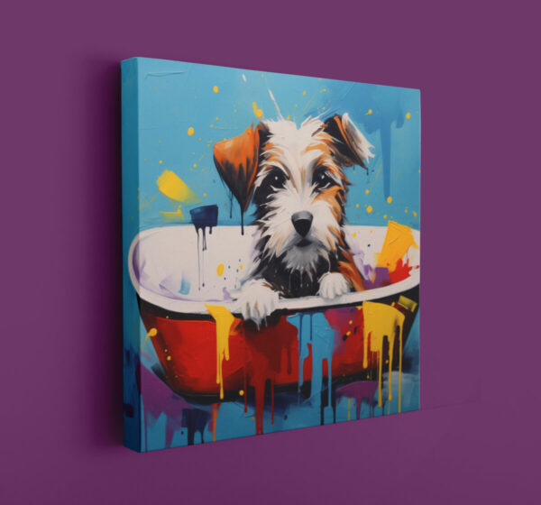 Dog in Tub CANVAS ART | Dog Canvas Art, Artful Canvas Art, Gifted Dog Art, Colorful Dog Art, Canvas Artful Wallart - Image 8