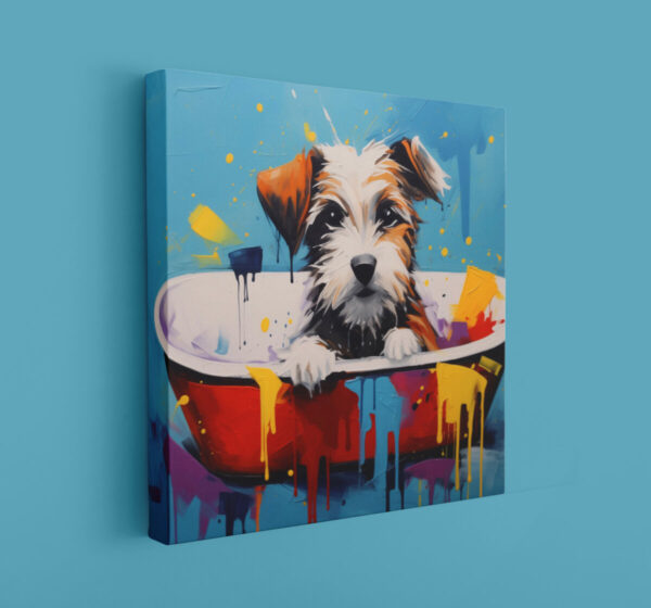 Dog in Tub CANVAS ART | Dog Canvas Art, Artful Canvas Art, Gifted Dog Art, Colorful Dog Art, Canvas Artful Wallart - Image 6