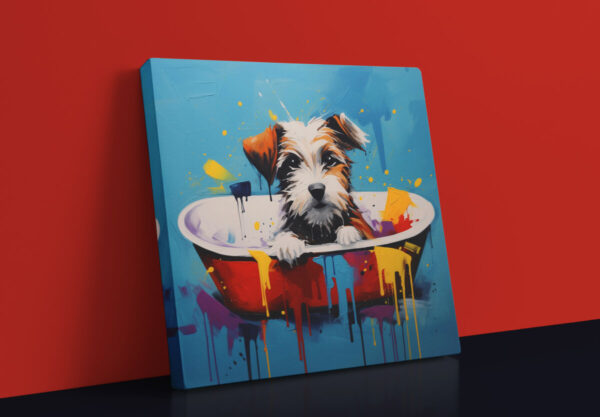 Dog in Tub CANVAS ART | Dog Canvas Art, Artful Canvas Art, Gifted Dog Art, Colorful Dog Art, Canvas Artful Wallart - Image 7