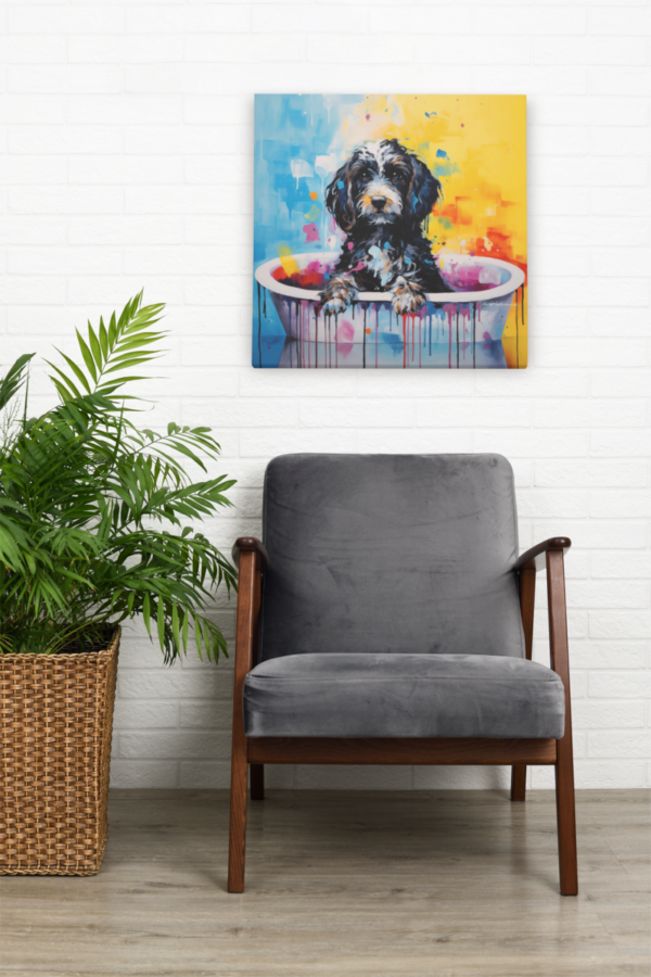 Dog in Tub CANVAS ART | Dog Canvas Art, Artful Canvas Art, Gifted Dog Art, Colorful Dog Art, Canvas Artful Wallart - Image 9