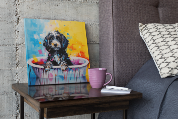 Dog in Tub CANVAS ART | Dog Canvas Art, Artful Canvas Art, Gifted Dog Art, Colorful Dog Art, Canvas Artful Wallart - Image 8