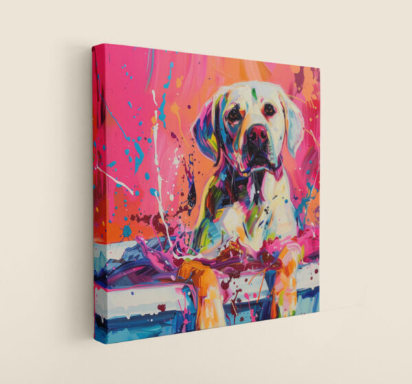 Labrador Retriever in Tub CANVAS ART | Dog Canvas Art, Artful Canvas Art, Gifted Dog Art, Colorful Dog Art